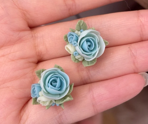 Rose Blumen Ohrringe Ohrstecker earrings 20mm