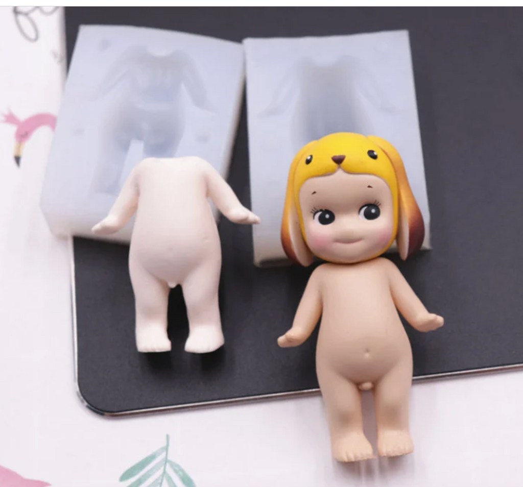 chibi baby body / silicon mold for doll